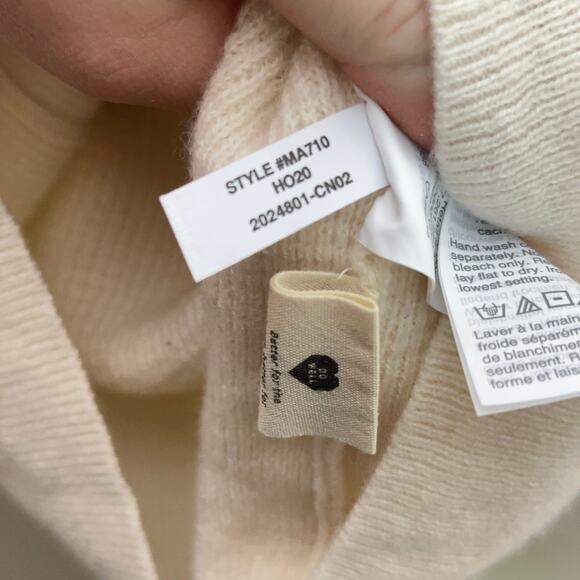 MADEWELL (Re)sponsible Cashmere Shrunken Sweatshirt Placed Stripe Ivory {3F42} - Picture 7 of 7